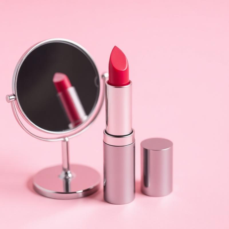 Pink lipstick still life